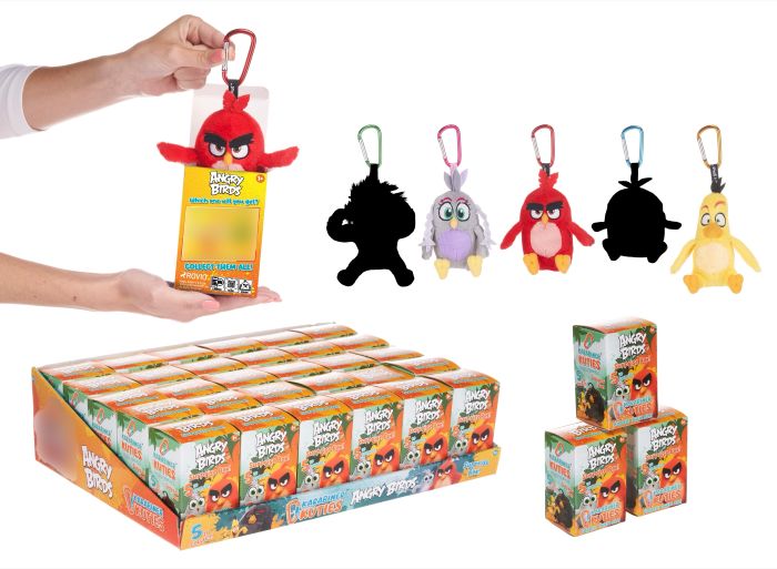 (Mis 0) ANGRY BIRDS Peluche Portachiavi c/Bagclip in Metallo 11cm In Blind Box In espo da 30pz- 5ass…x30…x180